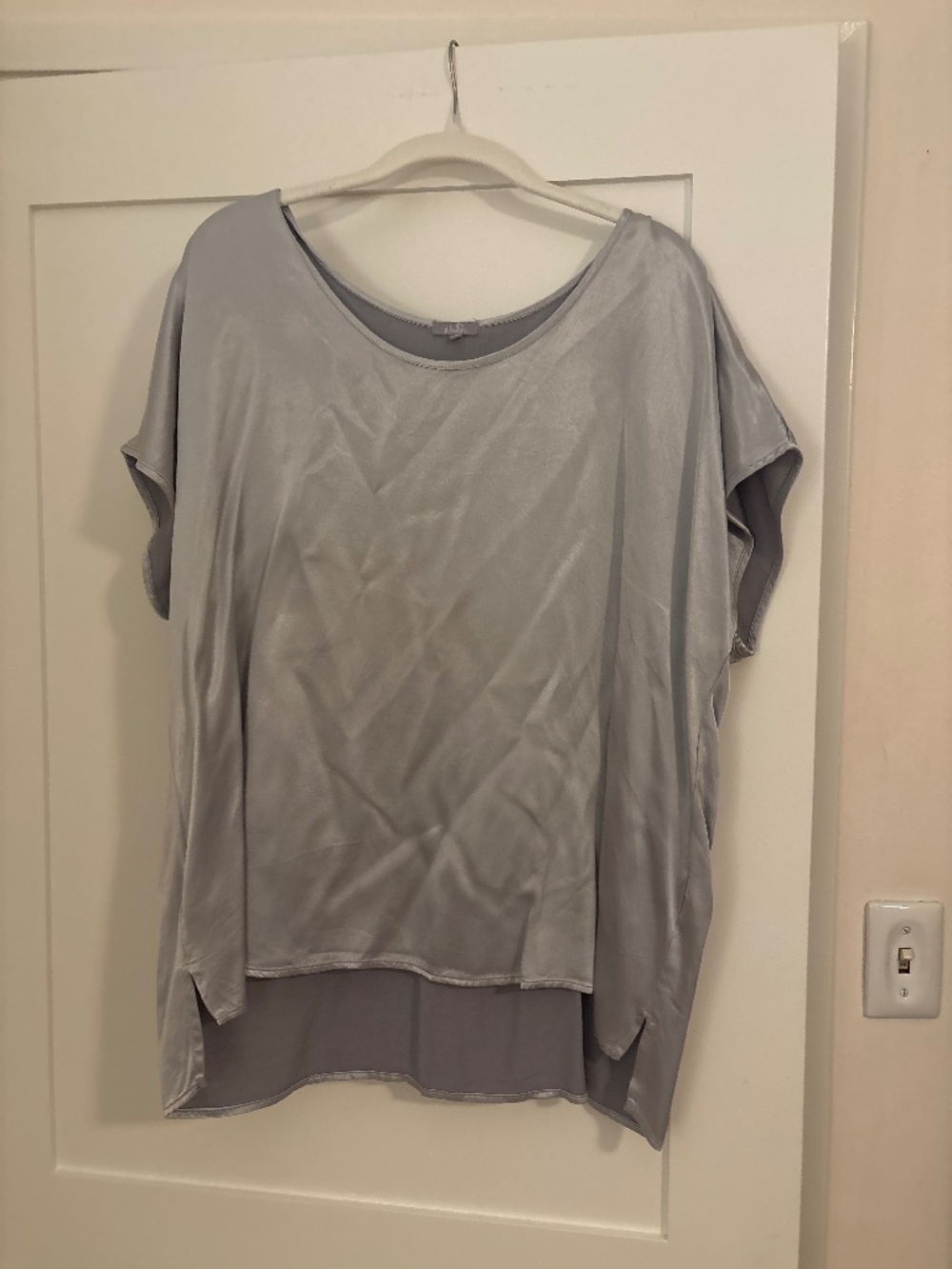 P J Harlow Silver Satin blouse or nightwear
